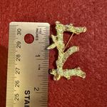 Sarah Coventry Vintage Letter E Monogram Pin Initial Brooch Goldtone Branches Gold Photo 1