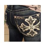Miss Me Blingy Cross Straight Leg Jeans Photo 2