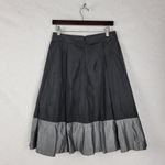 Renee C . Womens Skirt Size M Black Gray Pleated A-line Colorblock Midi Casual Photo 12
