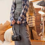 Blu Pepper Women’s M Oversized Hometown Flannel Shacket Blue Plaid Distressed Photo 10