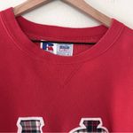 Russell Athletic Vtg USA made 90's Alpha Phi Sorority  Sweatshirt L Red Plaid Photo 5