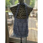 Lands' End  Blouson Tankini Swim Suit Sz 10 Paisley Blue White Bandana Mosaic Photo 1