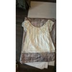 I.N. San Francisco  Off Shoulder White Lace Sheer Floral Blouse.XL Cottagecore Photo 5