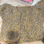 Handmade Hand knit short sleeve Yellow and blue  Knit Sweater cardigan measurements in pi Photo 0
