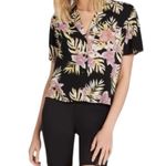 Volcom Gen wow Tropical Floral Black Button-Up Women's Top Hawaiian shirt resort Photo 12