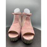 Jeffrey Campbell  Shoes Womens 6 Sudded High Wedge Sandals Pink Peep Toe Photo 2