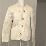 DOEN Parker Cotton Nutmilk Cream Wood Toggle Button Quilted Jacket Size XXS Photo 3