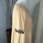 Elan  Cream Midi Dress with Black Lace Trim Photo 4