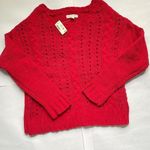 Aeropostale  Chunky‎ Knit Sweater Crewneck Size Small Red New Photo 0