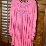Scoop Boho Crochet Barbiecore Pink Longsleeve Dress Size XS Photo 1