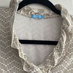 J. McLaughlin  Tan Geometric Ruffle Neck‎ Line Dress Small Catalina Cloth Photo 1