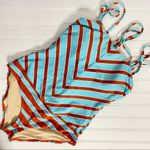 Anthropologie  Allihop Chevron Strip Maillot One Piece Swimsuit Size M 300 Photo 2