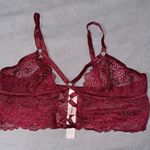 None Red Lace Bra with Scalloped Edges Photo 0