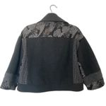 Angels Never Die Gray Crop Wool Blend Jacket Patchwork Beaded Detail Sz 1 Photo 2