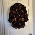Ralph Lauren Black and Brown Equestrian Blouse with Balloon Sleeves Photo 3