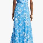 WAYF 💕💕 The Angelina Floral Wrap Gown ~ Ocean Etoile Floral Print Medium M NWOT Photo 4