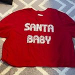 Santa Baby cropped PJ top. Size M. Worn once. Size M Photo 0
