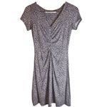 Athleta Honey Vneck Ruched Dress, Size XS. Blue Abstract Pattern Travel Vacation Photo 1