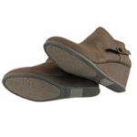 Sugar Womens Ankle Boots Booties Wedge Heel Faux Suede Zipper Buckle Brown 8.5 Photo 6