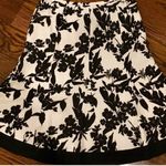 Ann Taylor Linen Toile Black Ivory Skirt Size 2 Photo 1