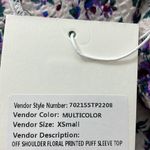 70/21 Off-Shoulder Floral Print Puff Sleeve Crop Top Size XS NEW Photo 5
