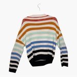 Zesica Colorful Striped Knit Sweater Cozy Casual Classic Medium White Photo 2