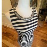 The Clothing Company  SLEEVELESS NAVY  WHITE STRIPED BODYCON  DRESS WOMENS LARGE Photo 3