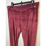 Victoria's Secret  ‎ Y2K Pink Velour Pants Fold Over Bootcut In Burgundy Size M Photo 3