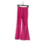 Halara Flared Leg High Waisted Pants Star Print Bubblegum Pink Size S NWT Photo 2