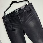 Torrid NWT Crop Boyfriend Jeans Sz 14 Black Distressed Denim Button Fly Photo 4