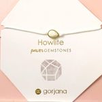 Gorjana Power Gemstone Cord Howlite Bracelet 18k Gold Plated White Promotes Calm Photo 0