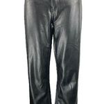 Abercrombie & Fitch Black Faux Leather Straight Leg High Waist Trousers Pants 29 Photo 0