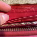 Prada Authentic  vintage Y2K Saffiano leather checkered long wallet pink gold Photo 8