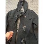 Theory Toggle Duffle Coat Wool Gray Black Plaid Interior Size P Small Photo 3
