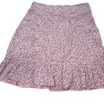 Brandy Melville  Pink Floral Cara Mini Skirt  Size 3 Ruffled Mini -Made Italy NWT Photo 4