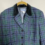 Pendleton  Blue Green Plaid Wool Blend Blazer 8 Photo 2