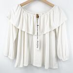 Rachel Pally Diandre Top Off the Shoulder White Cream Ruffle Extra Small NWT Photo 1