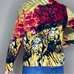Kaktus Y2K Retro Women’s Abstract Animal Print Fleece Zip Cardigan Photo 4