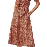 Love, Whit by Whitney Port Dotted Puffed Sleeve Dress Size S Button up Midi Photo 12