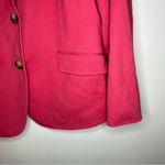 Talbots Women's Magenta Pink Aberdeen Cotton Blend Button Front Blazer Photo 3