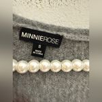 Minnie Rose Cashmere Blend Gray Button‎ Down Cardigan Pearl Buttons Small Photo 3