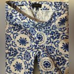 Talbots Heritage Crop Pants Blue Porcelain Mosaic Womens Sz. 8 Photo 4