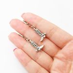 Small Cowboy Boot Earrings Silver Photo 2