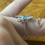Natural Sky Blue Topaz Sterling Silver Artistic Bird Ring Size 8 Photo 2