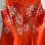 Pendleton  Tangerine White Floral Sleeveless A‎ Line Dress Size 10 Photo 3
