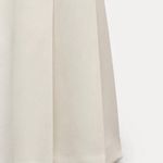 ZARA  mini dress pleated skirt collar button up ivory casual classic old money Photo 13