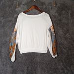Free People  Casual Clash Long Ballon Sleeve  Waffle Knit Womens Top Size Medium Photo 4