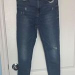 Stradivarius Blue Skinny Jeans with Distressed Details Photo 0