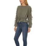 Love Shack Fancy • Olive Green Ruffle Nellie Sleeve Top Photo 20