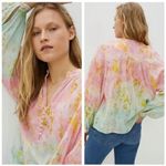 Anthropologie Pilcro Top Women’s Small Multi Color Ombré Floral Blouse Bohemian Photo 1
